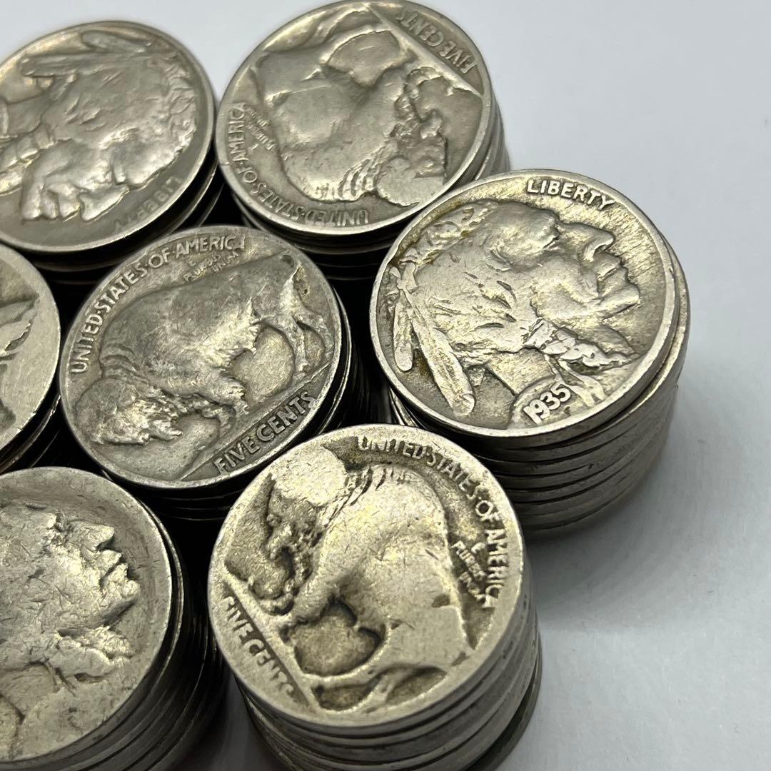 アメリカ 硬貨 バッファローニッケル インディアン 5セント 100枚セット