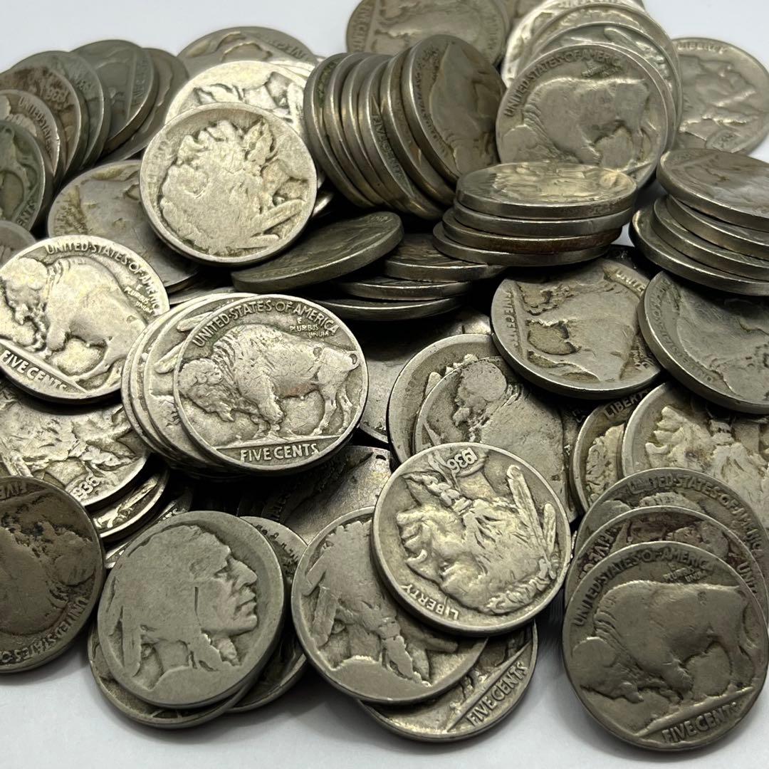 アメリカ 硬貨 バッファローニッケル インディアン 5セント 100枚セット