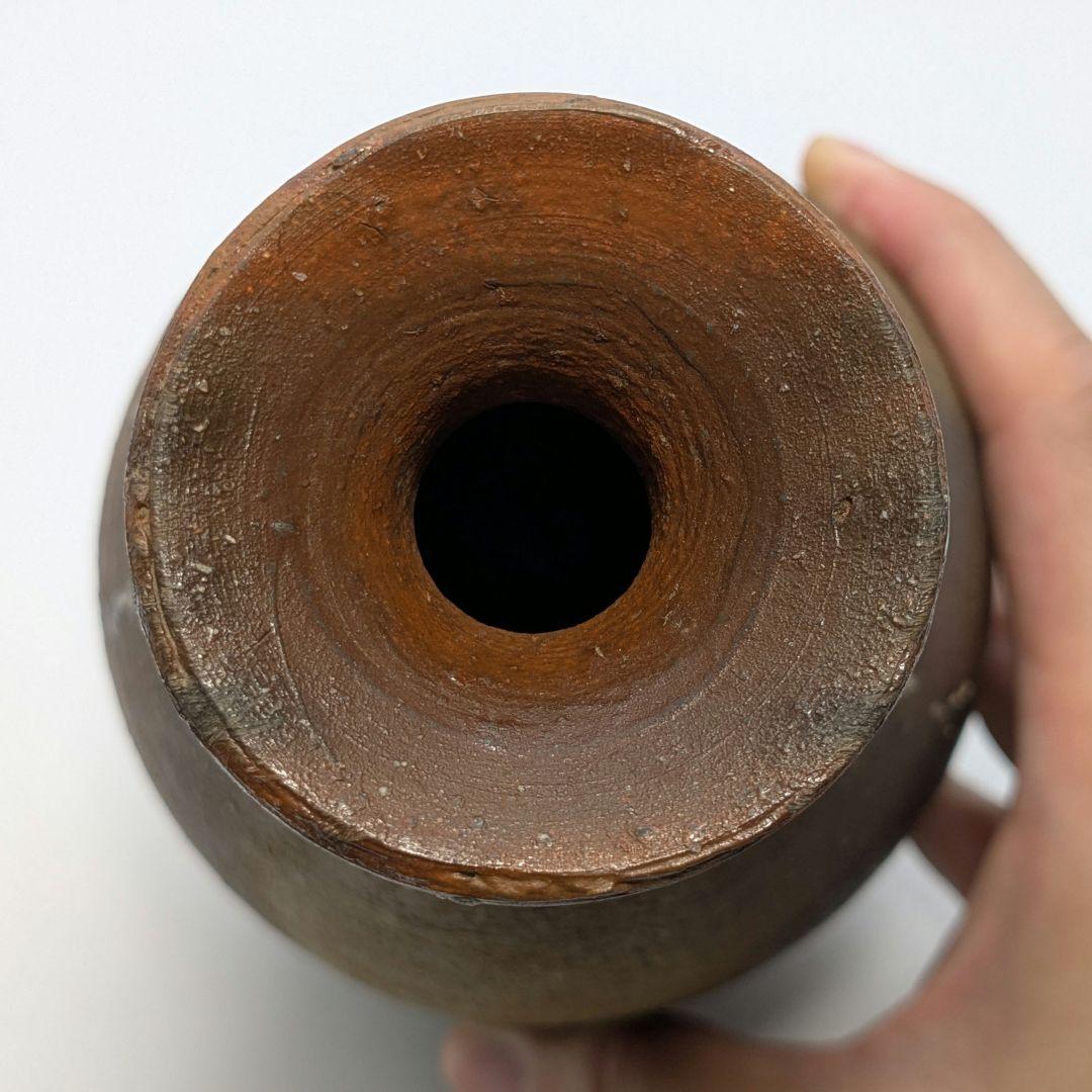 岡山県重要無形文化財 藤原建 備前焼 一輪花入 共箱共布 花瓶 花器 花生 置物