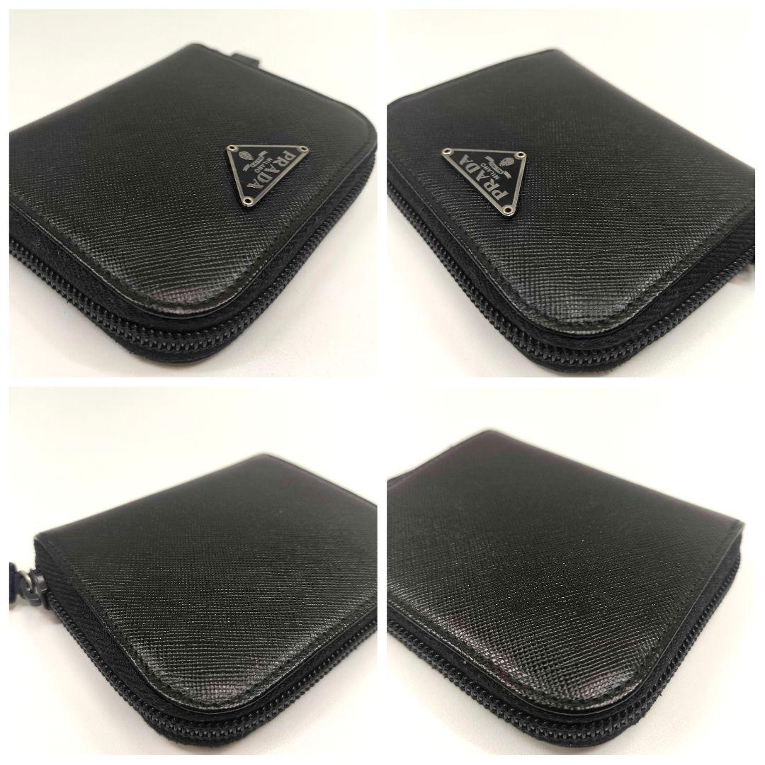 美品 プラダ ジッピー ケース パース 三角 黒 ブラック