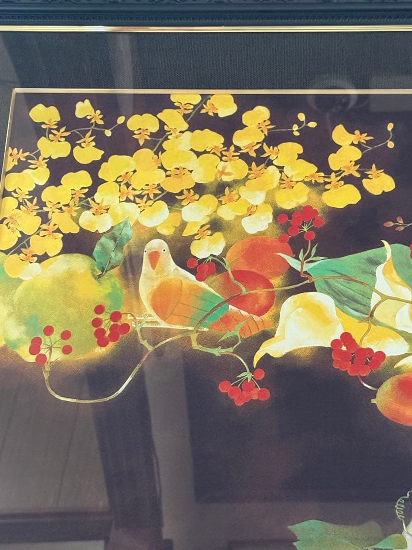 【真作】山下保子「からすうり」保証書付き 女流人気画家 日展会員