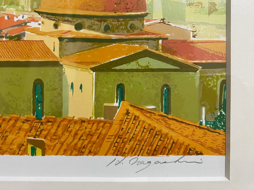 長嶋玄文『フィレンツェに鐘』　真作シルクスクリーン