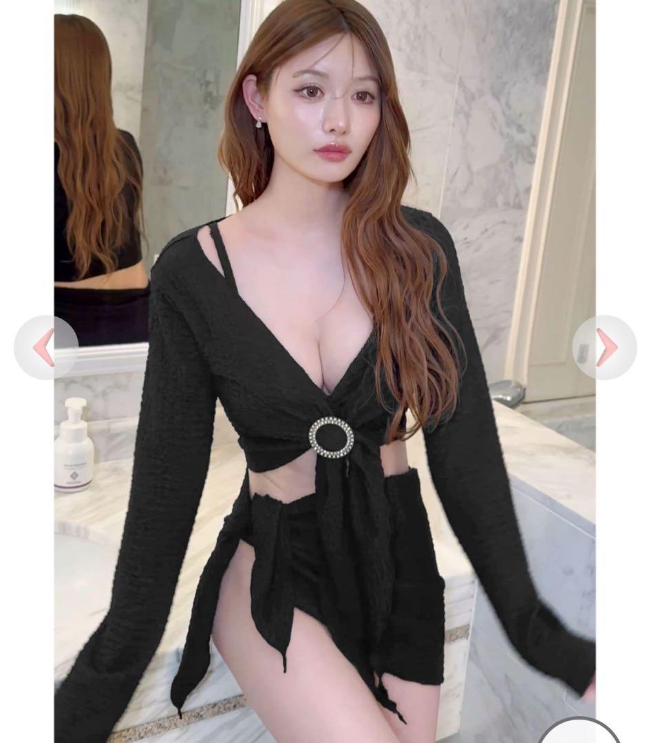 rady パレオデザインビキニ　ボレロ　水着　セットアップ　黒