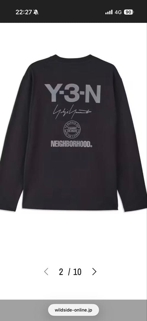 Y-3 NEIGHBORHOOD. ロングスリーブTシャツ XS ブラック