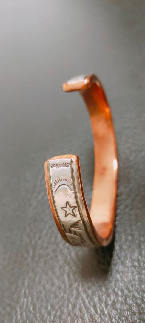 初期 ワイル セカテロ ツートンカラーバングル シルバー&カッパー