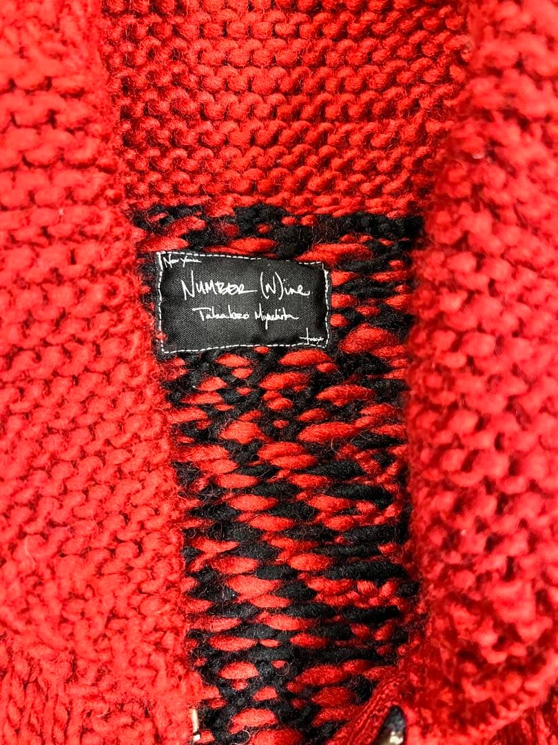 ナンバーナイン08awチェック柄カウチンセーター