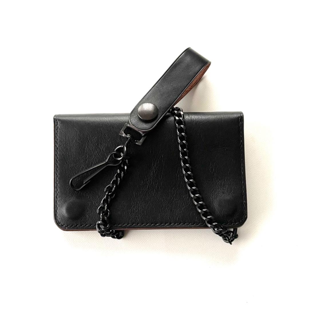 ご注文品　ミドルトラッカーウォレット　ダールブラック　ホースハイド