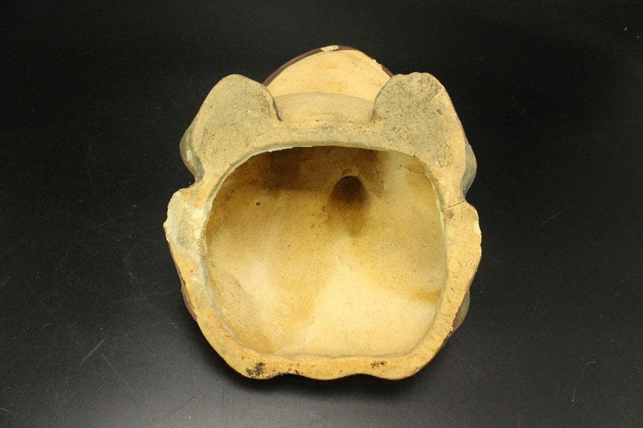 古い 陶製 蝦蟇 二件(ZE478)