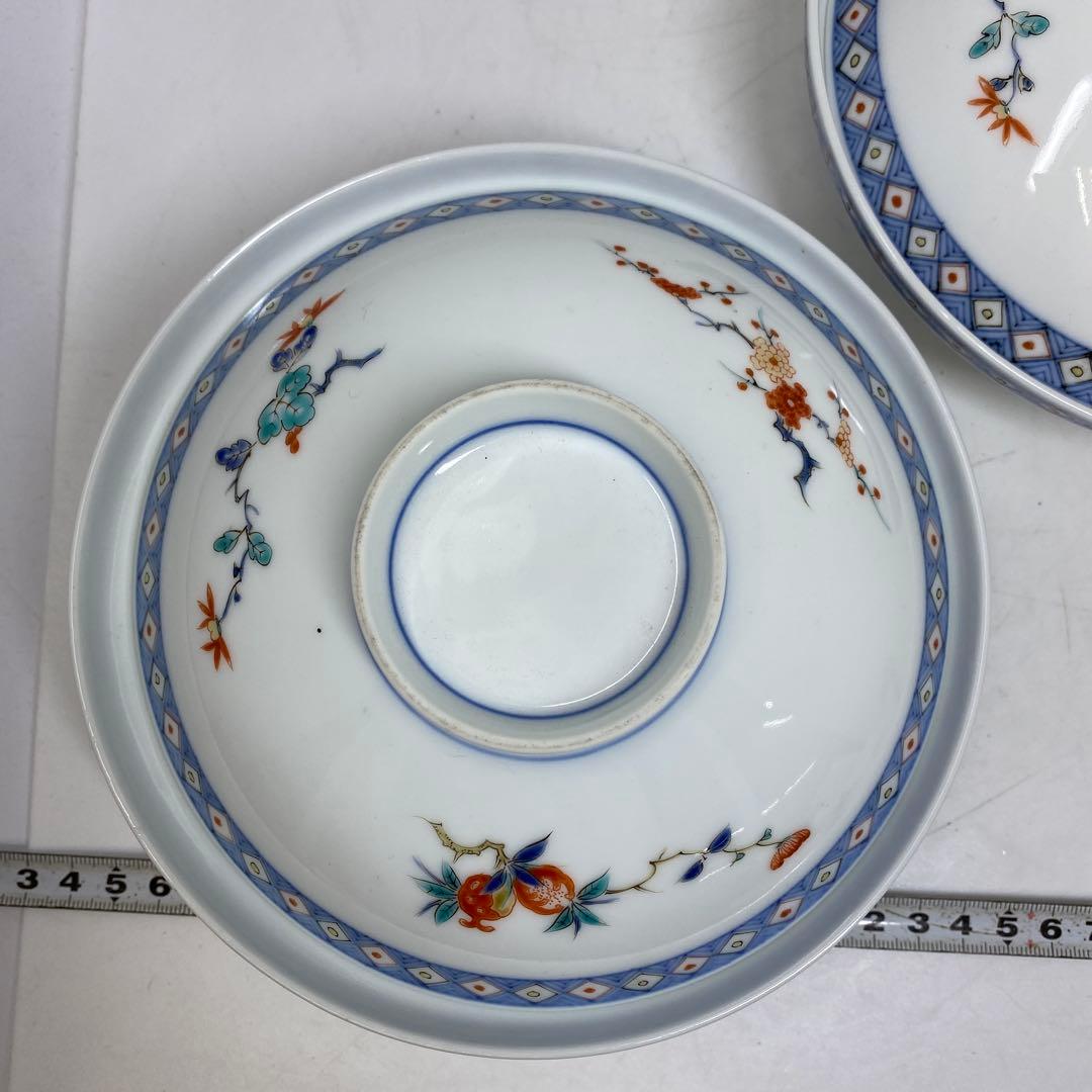 十二代　酒井田柿右衛門 蓋付丼2客　共箱　タエニ　東さ7-0607①