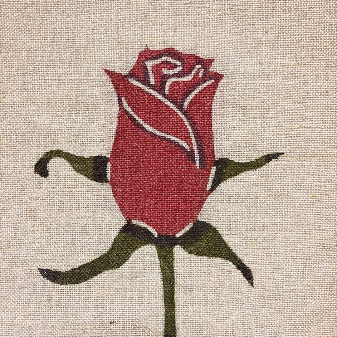 【希少】ろうけつ染掛け軸　バラ　タペストリー