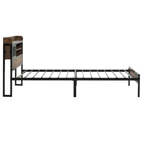 S ベッド コンセント 宮付き 収納  ヴィンテージ風 アイアンベッド