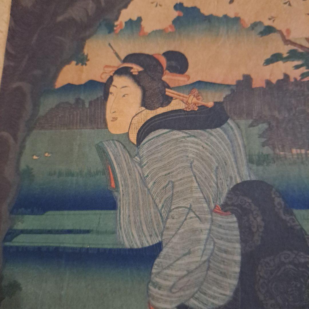 江戸中　東都名所　隅田川　歌川芳員　一枚　1852年　希少　浮世絵版画