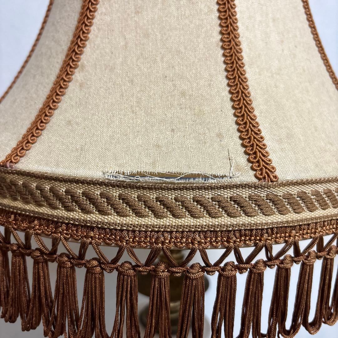 アンティークランプミルク色真鍮大理石