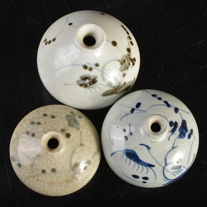 伊万里焼　古伊万里　染付　花文　油壷　小壷　3点まとめて　V　R6859