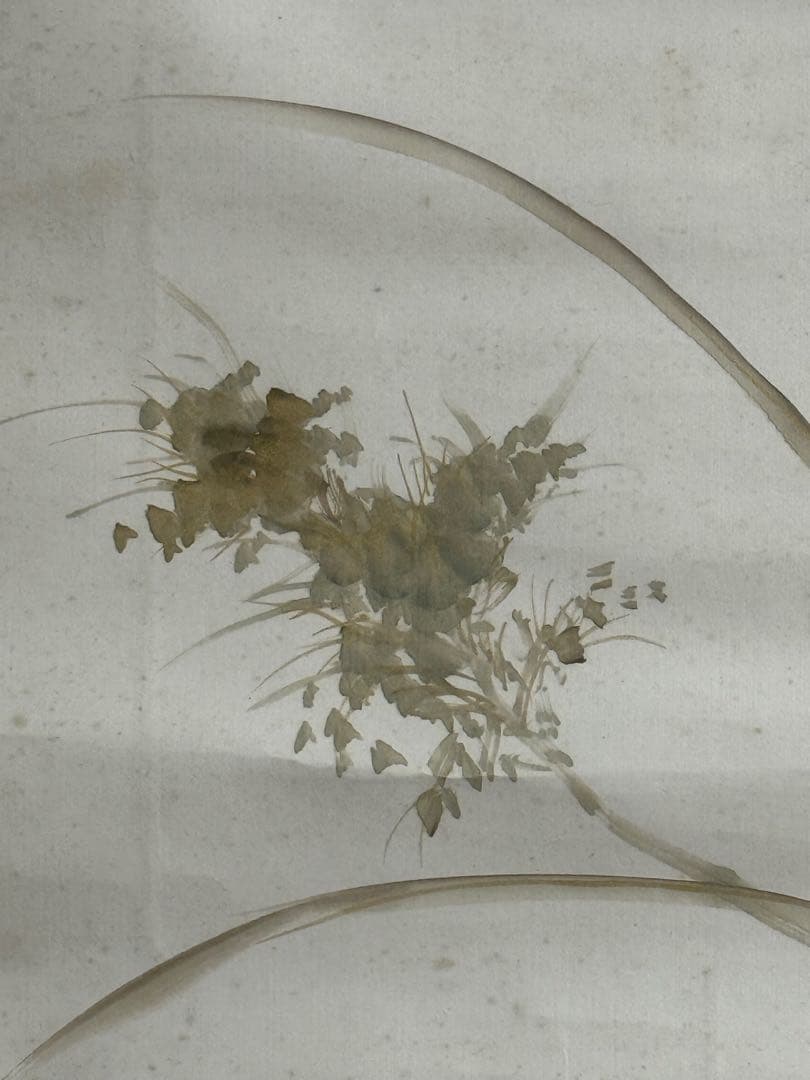 鈴木啓處筆　花鳥圖　紙本肉筆　掛軸　送料込み251029