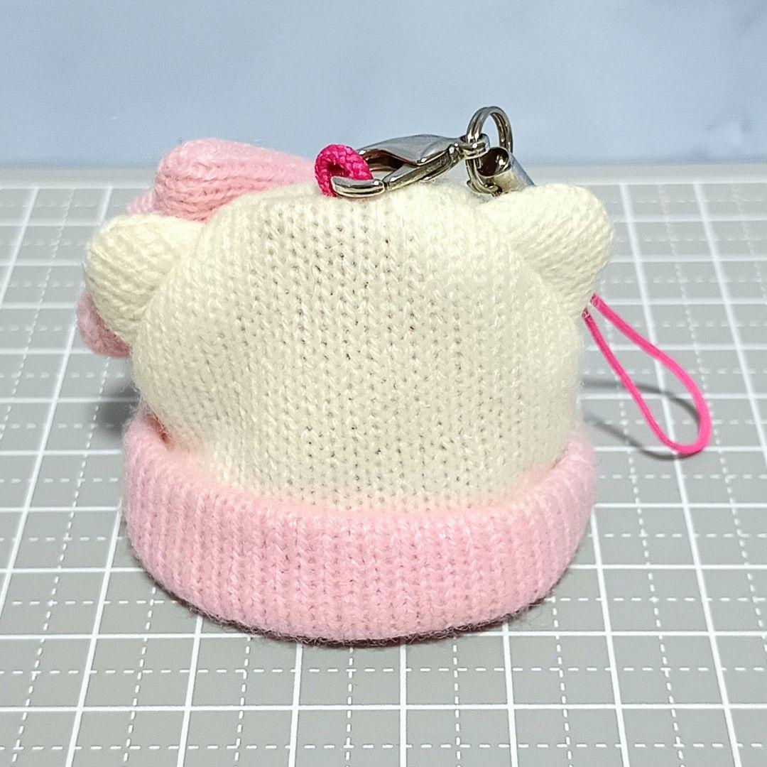 USJ　日本限定　レトロ　ハローキティ　耳付き帽子　ストラップ　ミニ　ニット