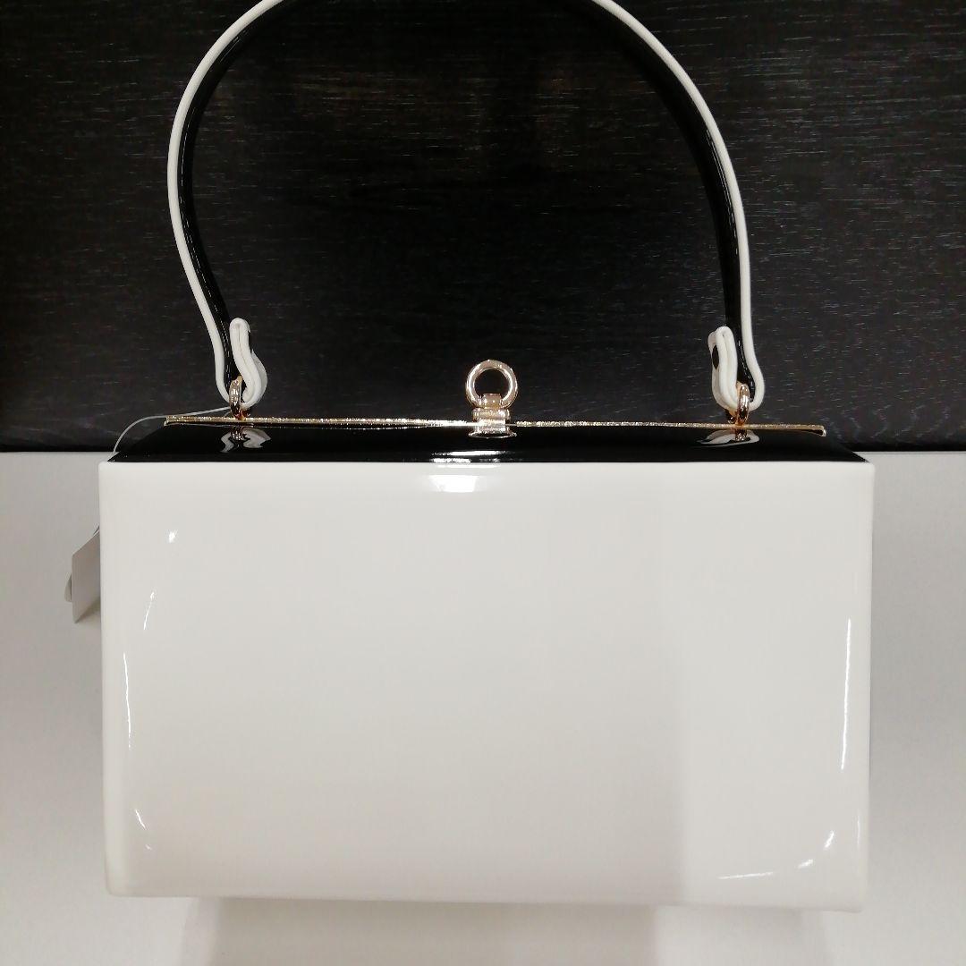 新品未使用☆　振袖用成人式 卒業式 　草履バッグセット　白黒　フリーサイズ45