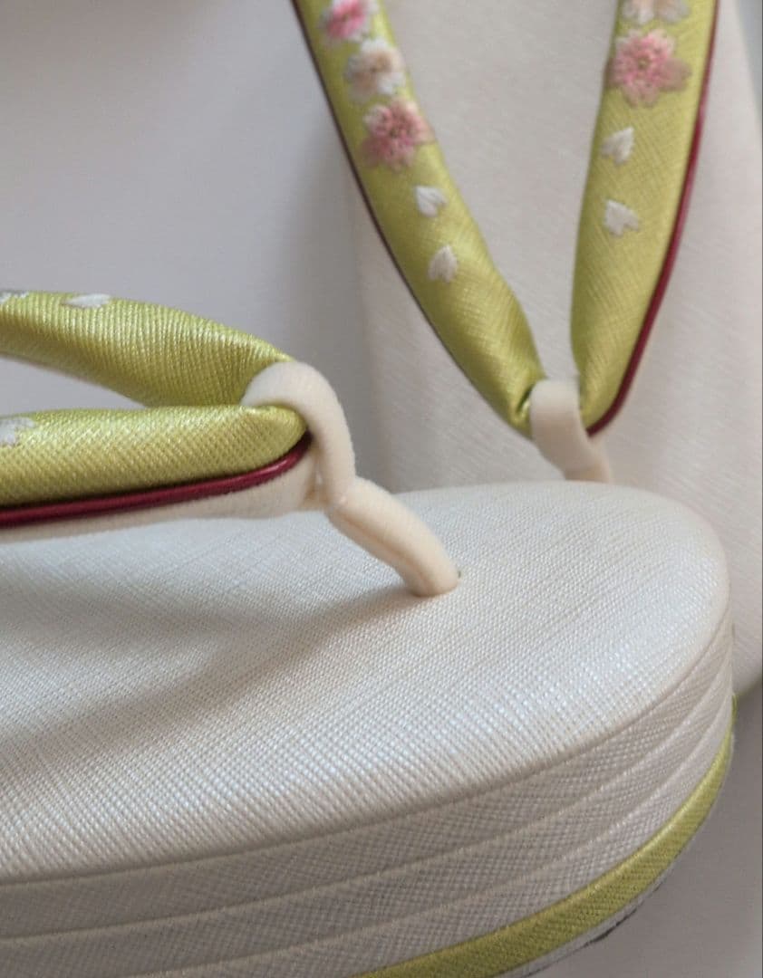 成人式用 草履 バッグセット 桜 若草　25cm