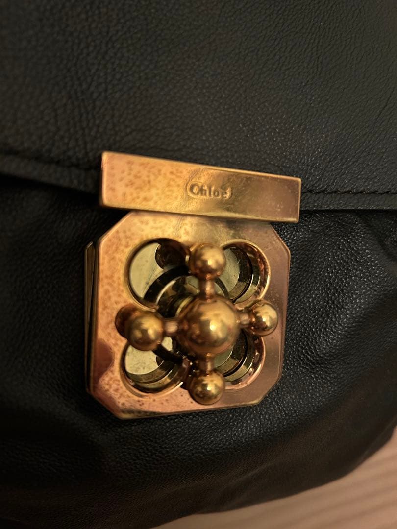 【BM】Chloé 黒 レザー ショルダーバッグ