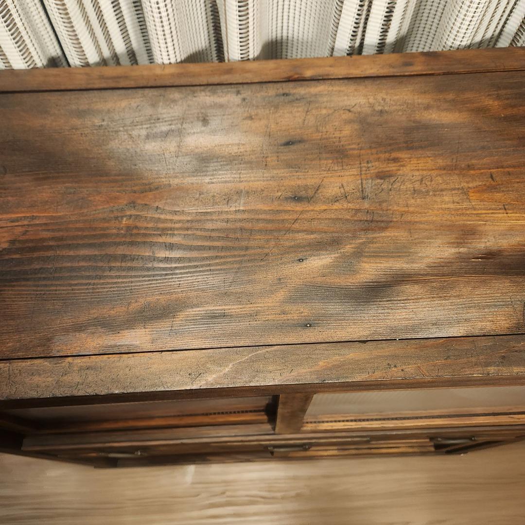 昭和レトロ 水屋箪笥 飾り棚 古家具 木製キャビネット 食器棚 時代箪笥