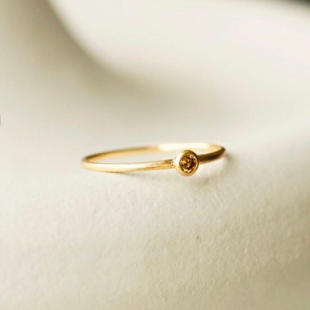 シエナロゼ　SIENA ROSE ecruエクリュリング　K10ブラウンダイヤ