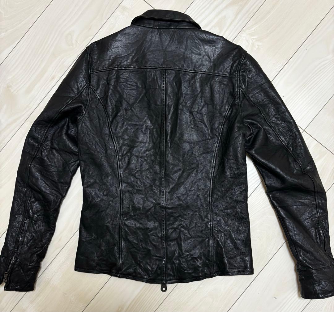 専用junhashimoto ブラックレザーシングルライダースジャケット