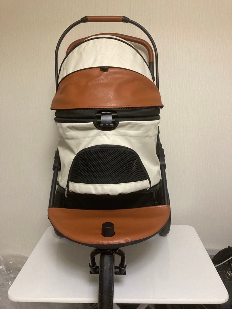 ひなた　ペットカート 3輪 分離型　多頭飼い　小型犬　中型犬　ベージュ