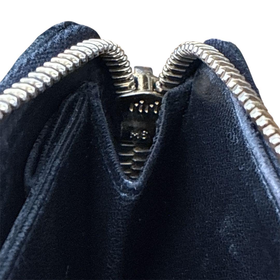 miu miu マテラッセ ラウンドジップ 財布 キルティング レザー ブラック