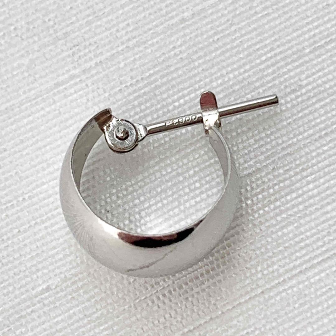 プラチナ【7×10mm 月甲フープピアス】Pt900刻印入 日本製 ペア 新品！