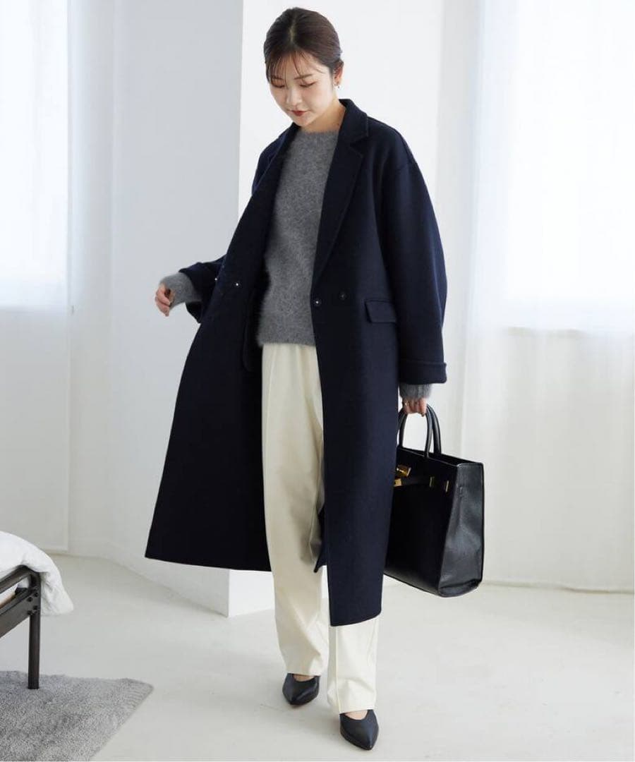 値下げ【美品】スローブイエナ ダブルフェイスロングチェスターコート 38