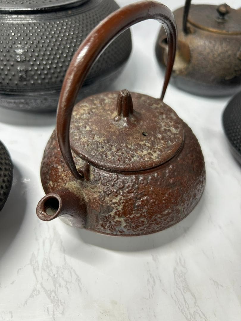 南部鉄器 鋳鉄製 鉄瓶 5個 セット まとめ売り 作者不明 茶道具 詳細不明
