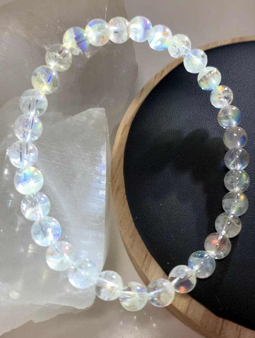 ★三月桜 さま★《極上》①マダガスカル産　ホワイトラブラドライト　ブレス