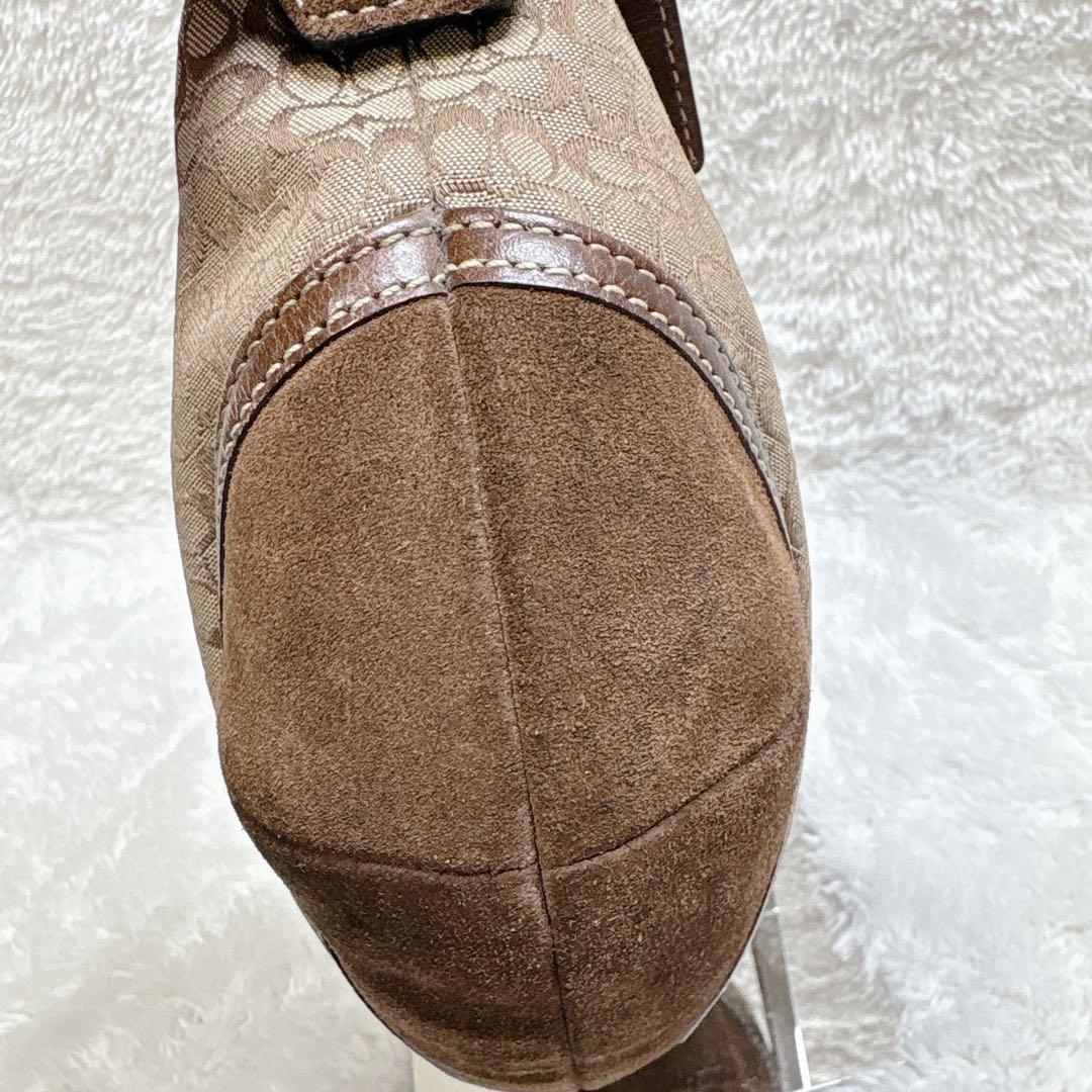 Coach ホーボー シグネチャー柄 ワン ショルダーバッグ ブラウン