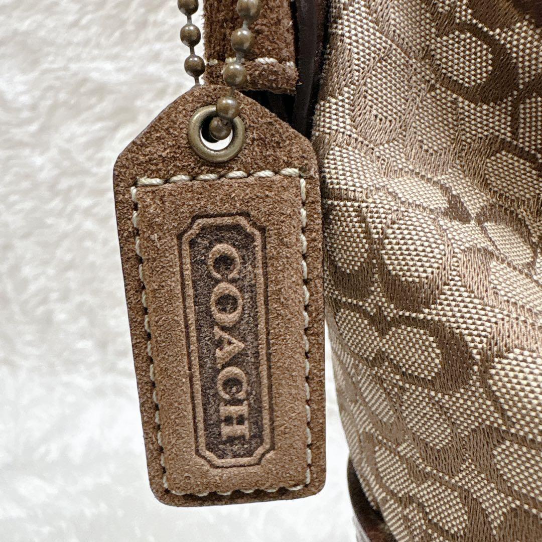 Coach ホーボー シグネチャー柄 ワン ショルダーバッグ ブラウン