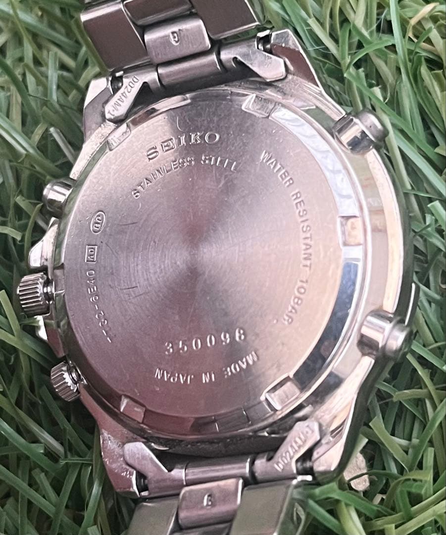 美品◎SEIKOセイコー クロノグラフデイトスピードマスター黒文字盤メンズ腕時計