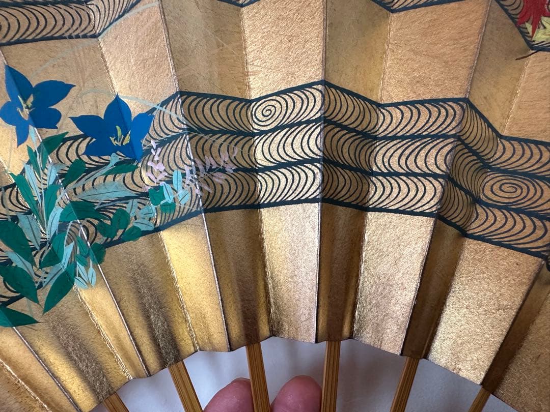 両面装飾有り！　十松屋福井　扇子　御舞扇　京都　金箔　竹　京扇子