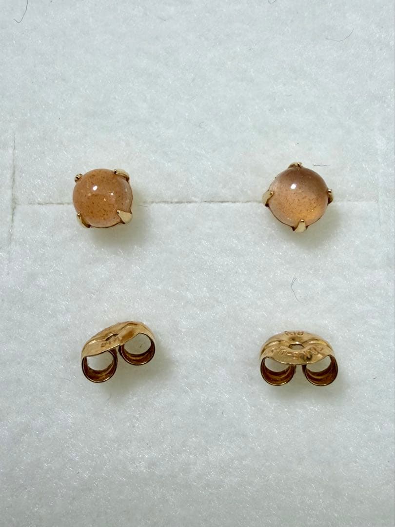 極美品　TAKE-UP セカンドピアス　K18YG オレンジムーンストーン