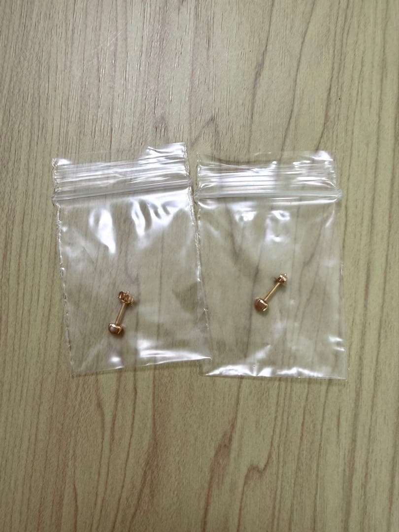 極美品　TAKE-UP セカンドピアス　K18YG オレンジムーンストーン