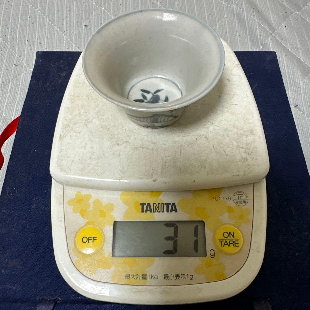 中国古玩唐物煎茶道具成化年製 染付青華 煎茶碗 四客時代物極上品 煎茶用具箱付き