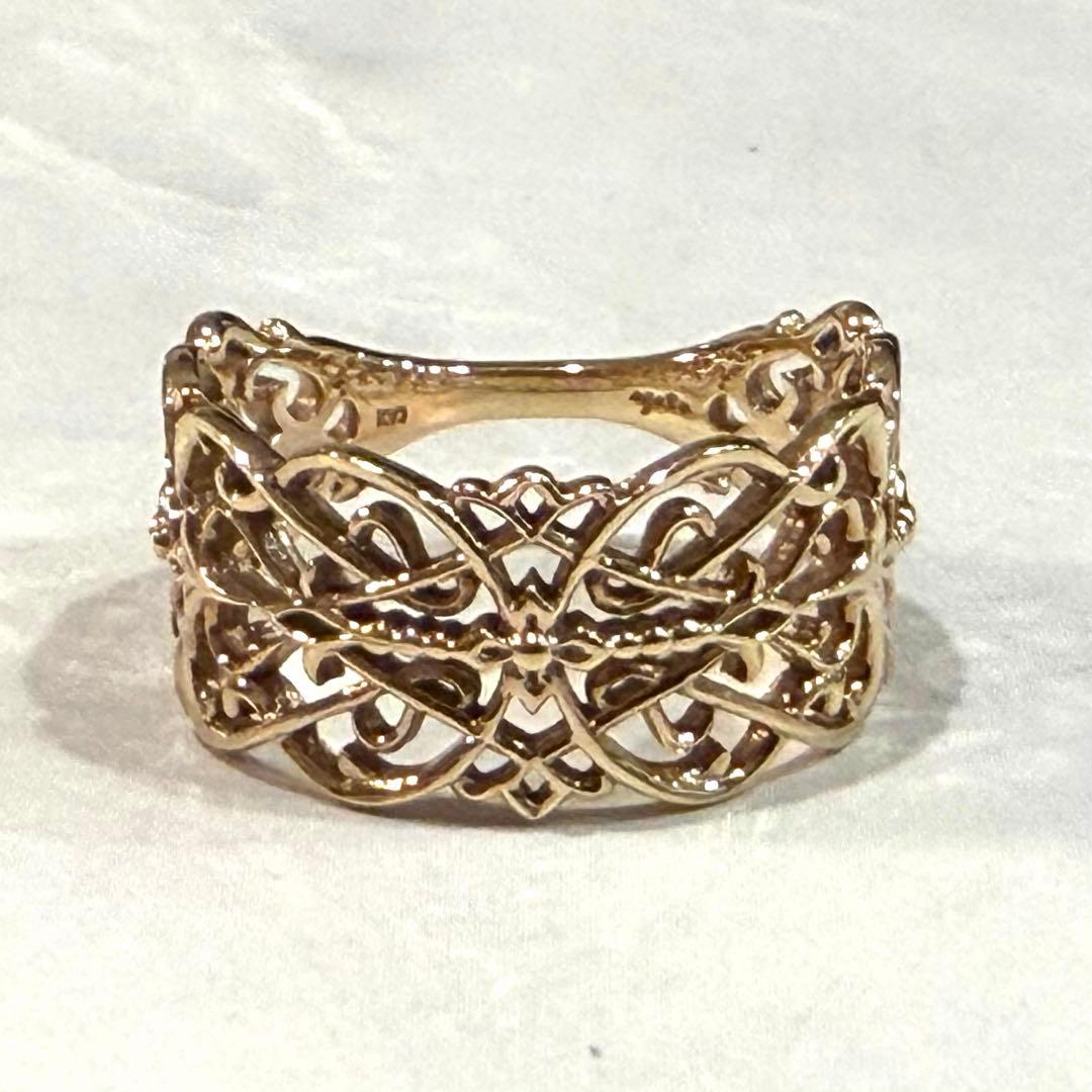 agete CLASSIC アガット K10 YG レースリング13号