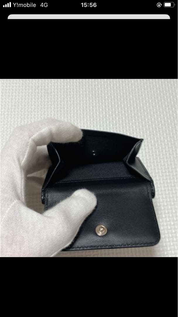 未使用　agnes b. アニエスベー　レザー三つ折り財布　ブラック　ミニ財布