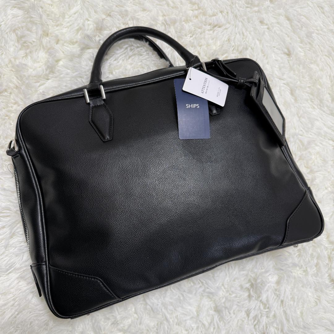 未使用品　SHIPS シップス　ビジネスバッグ　ブリーフケース　ブラック　メンズ
