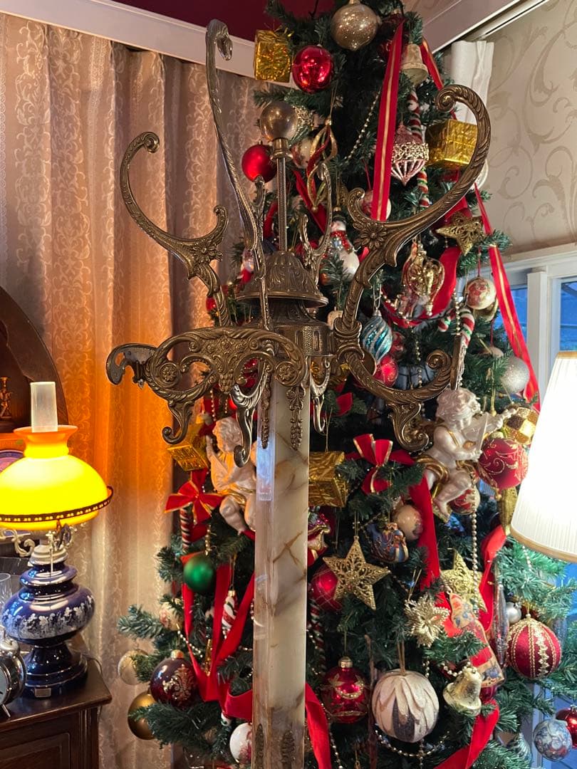 大理石 真鍮　ハンガーラック　コートハンガー