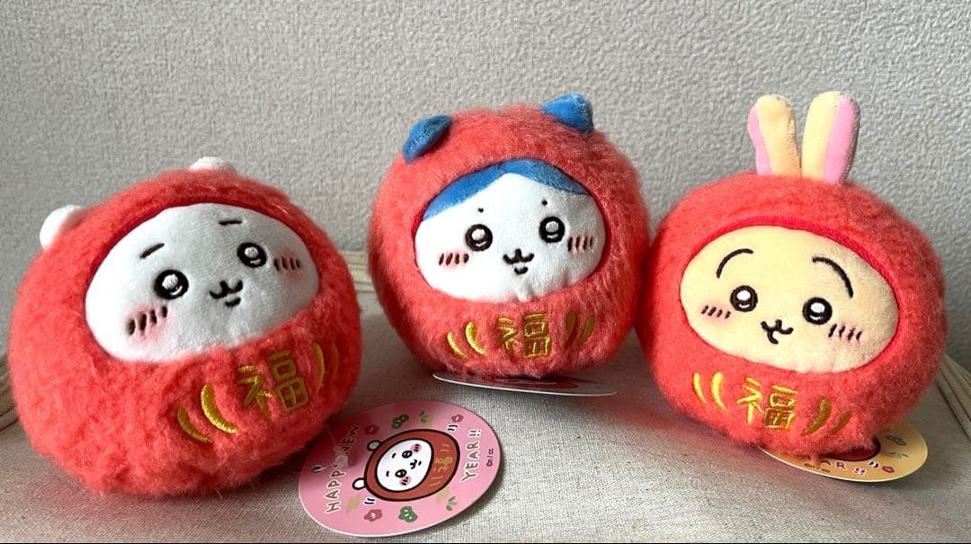 ちいかわ　だるまになっちゃった！ぬいぐるみ　ちいかわ　ハチワレ　うさぎ