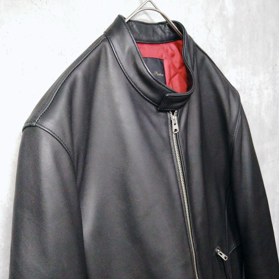 【美品】ユニオンステーション メンズビギ レザージャケット 羊革 Lサイズ