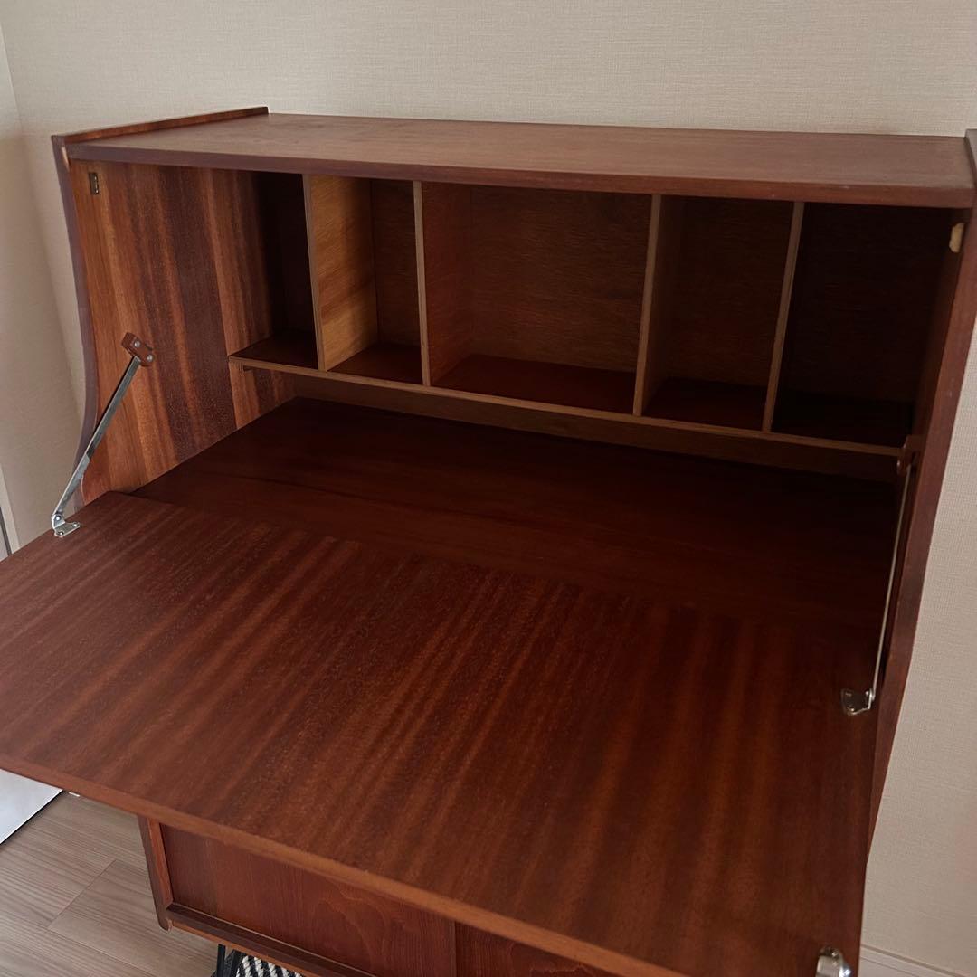 【希少】英国ヴィンテージ チーク材 ライティングビューロー1960s