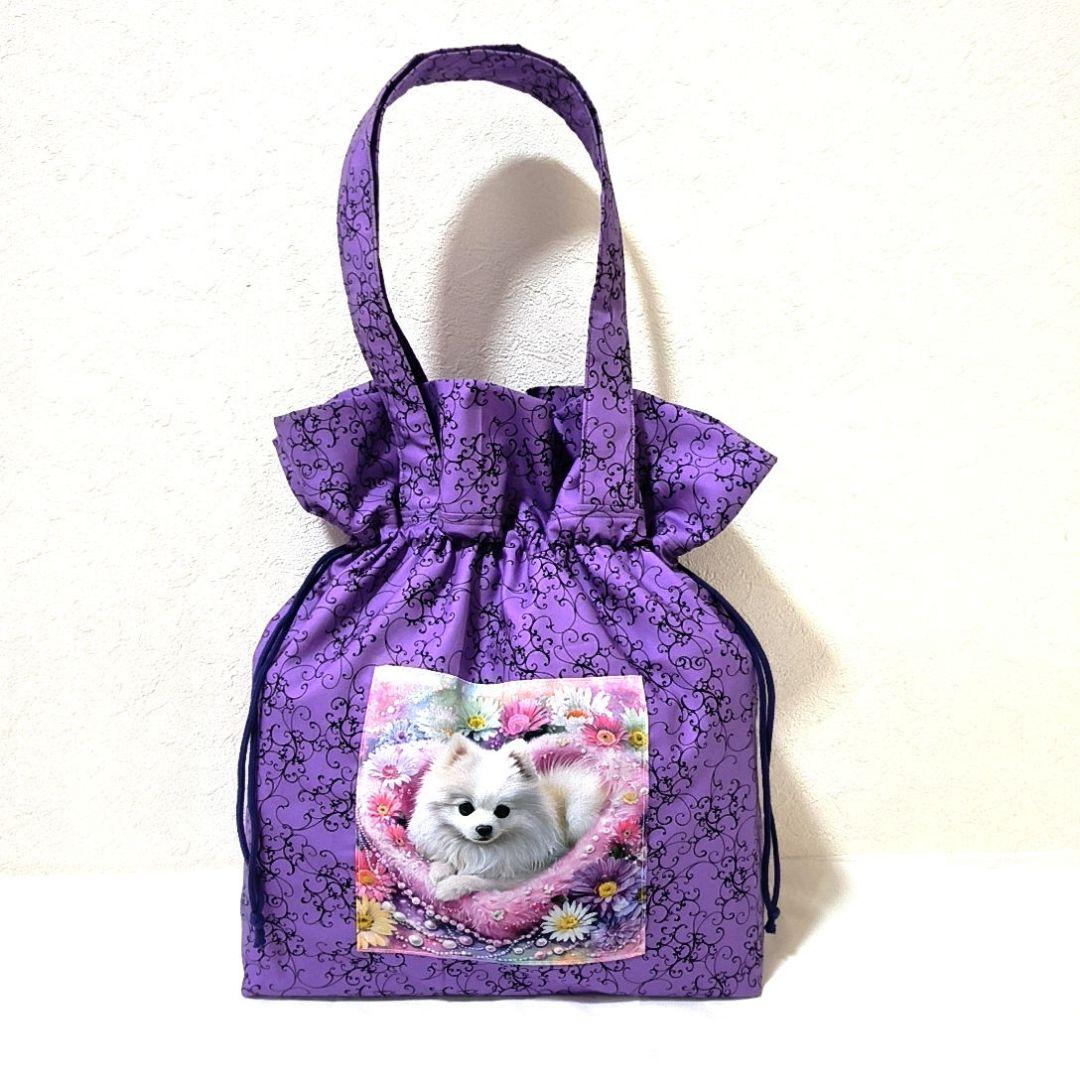 Yourelia様】ハンドメイドオーダー★犬　女の子★巾着バッグ&ポーチ　5点