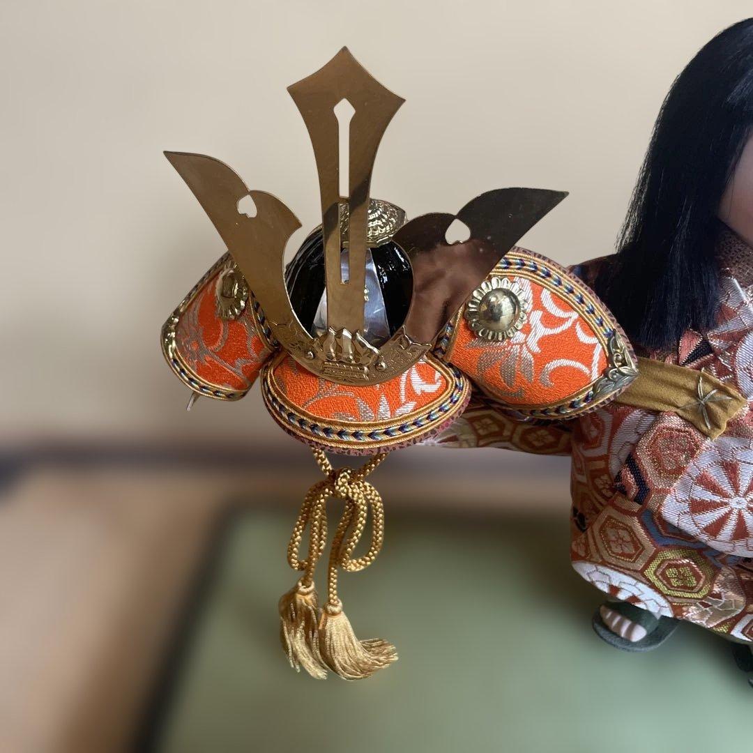 御所人形 初陣 玉童作 兜付き