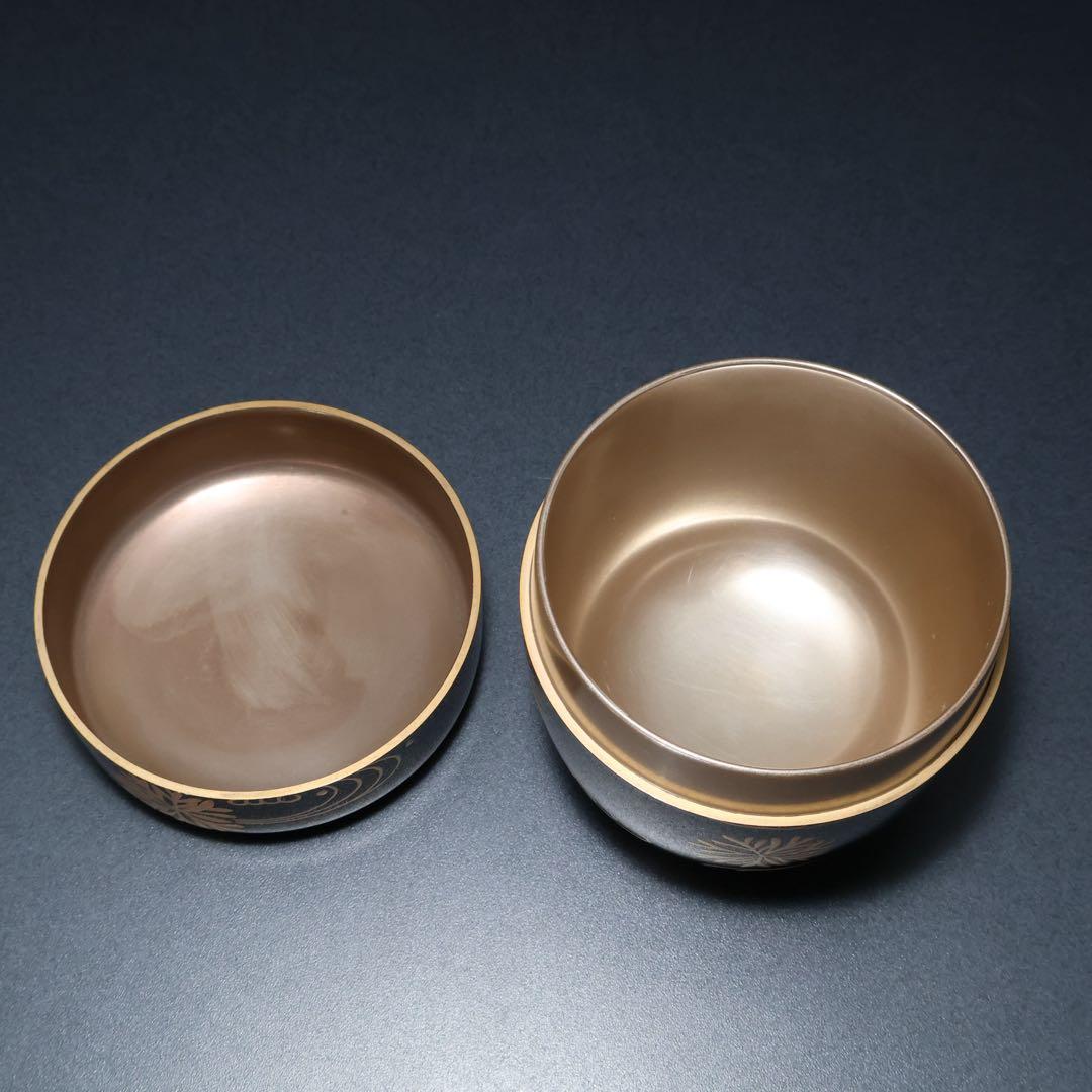 棗　光琳波に海松蒔絵　内銀仕上げ　金蒔絵　夏　R1415お10