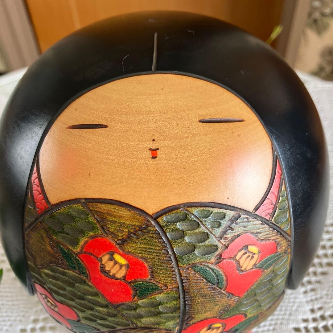 富所ふみを作　内閣総理大臣賞作家　創作こけし　木彫彩色 木人形 伝統工芸